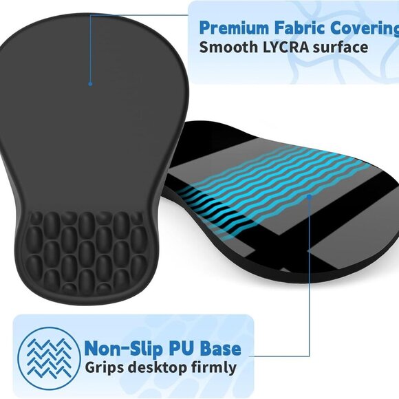 Ergonomic Mouse Pad with Wrist Rest Support, Mousepad with Comfortable Memory Fo - Picture 2 of 7